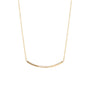 Load image into Gallery viewer, A Zoe Chicco 14k gold round curved bar necklace with ten French set pave diamonds
