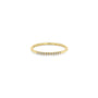 Load image into Gallery viewer, A 14k gold band ring with ten round French pavé diamonds set in the band.
