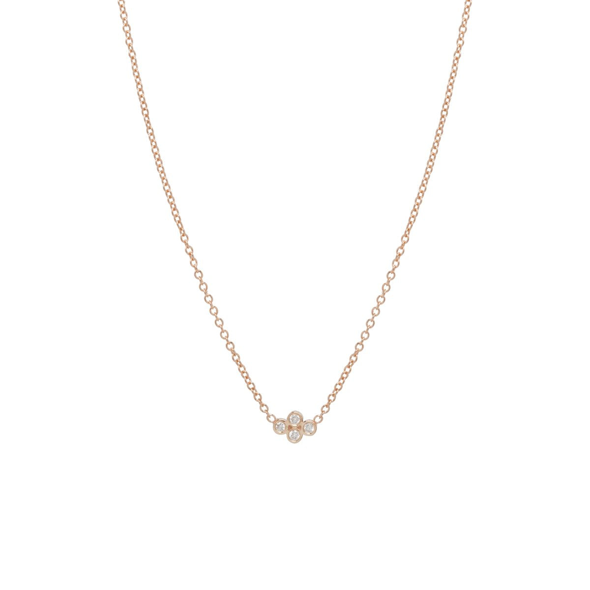 Tiny Bezel Diamond Quad Necklace | Art + Soul Gallery