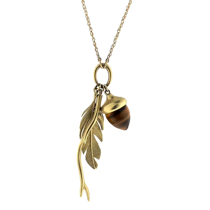 Acorn, Feather, and Branch Necklace | Art + Soul Gallery