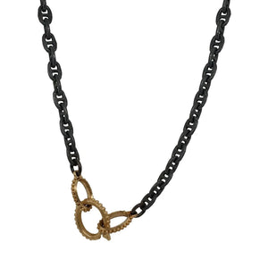 18" Open Rectangle Oxidized Chain