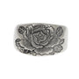 Load image into Gallery viewer, A Digby &amp; Iona sterling silver signet ring with a floral peony engraved motif.
