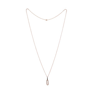 Forever Chic Rhodium and Rose Gold 2 Link Necklace w/ Extra Long Chain