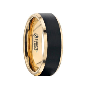 Gaston Black Tungsten and Gold Plated Band