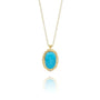 Load image into Gallery viewer, Scallop Oval Turquoise Necklace
