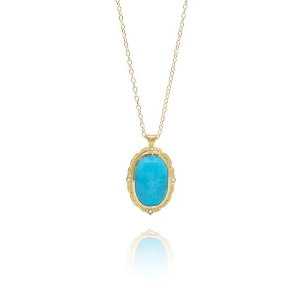Scallop Oval Turquoise Necklace