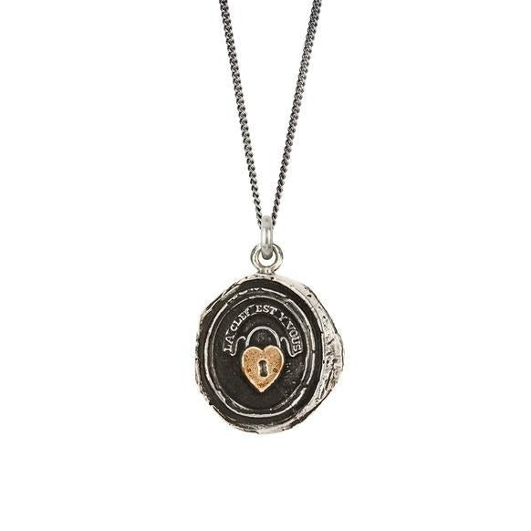 Heart Lock 14k Gold on Sterling Silver Necklace | Art + Soul Gallery
