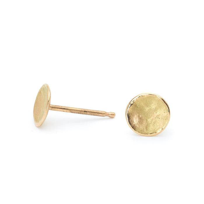 Delicate Hammered Disc Studs