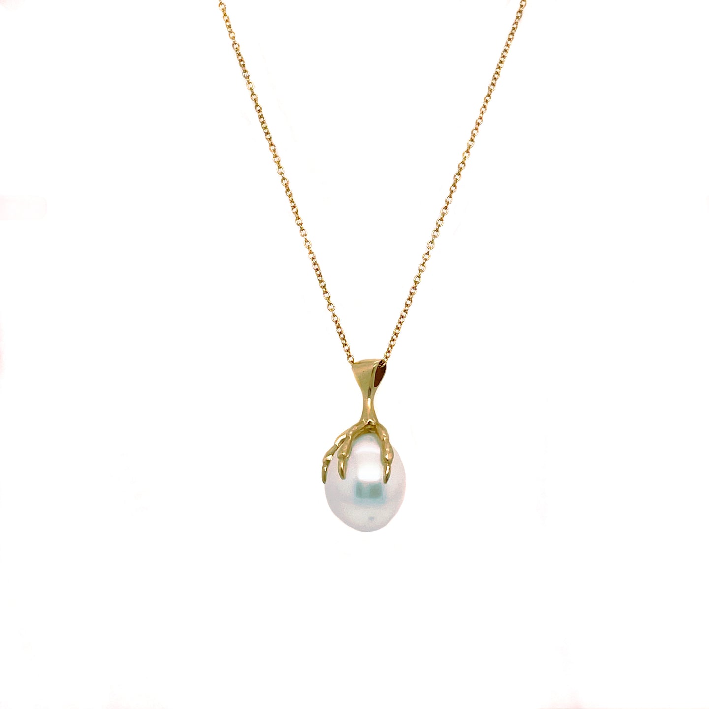 Claw with Pearl Quail Egg Necklace