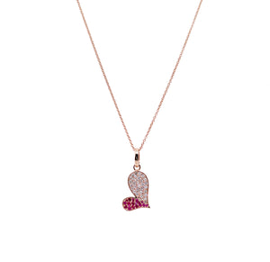 Diamond and Ruby Heart Necklace