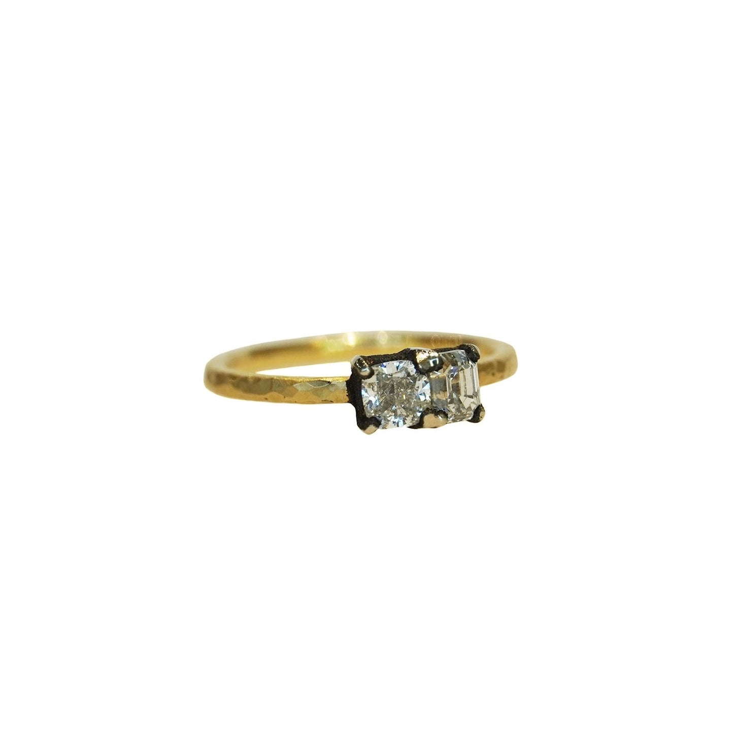 Cushion & Emerald Cut Diamond Solitaire Ring