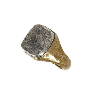 Two Tone Distressed Signet Ring