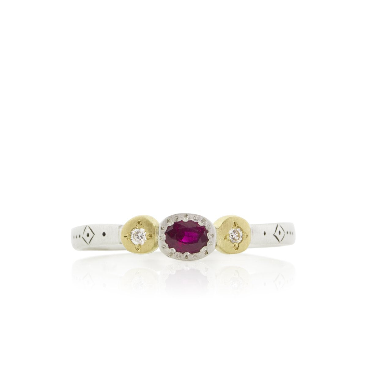 Ruby Harmony Oval and Round Charm Ring | Art + Soul Gallery