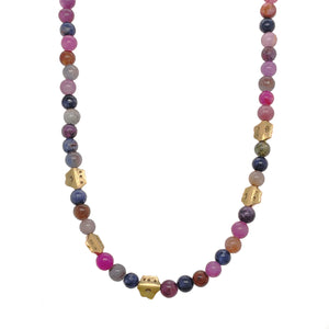 Multi Sapphire Flora Bead Necklace