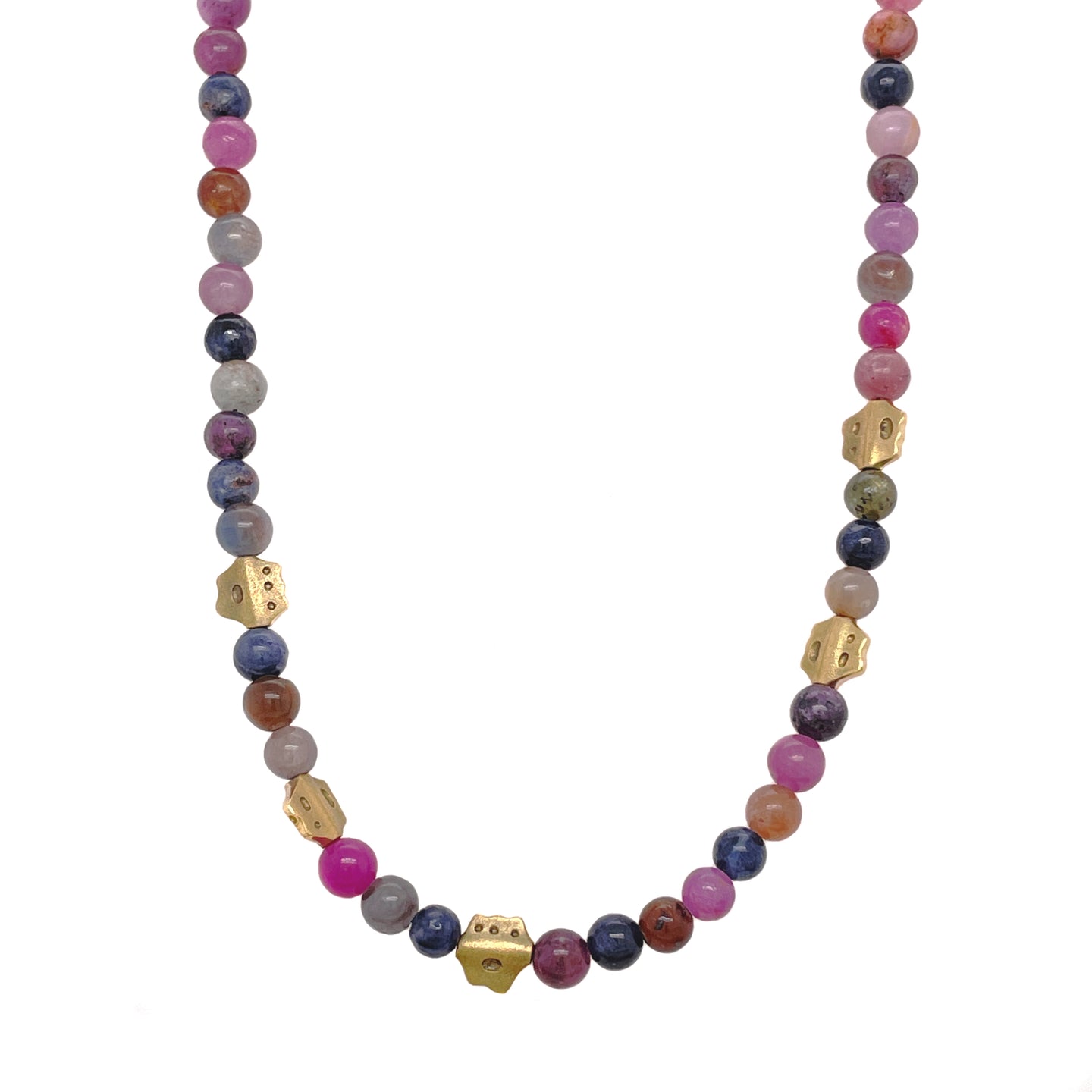 Multi Sapphire Flora Bead Necklace