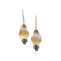 Load image into Gallery viewer, Hammered Gold Tear Drop Diamond Earrings
