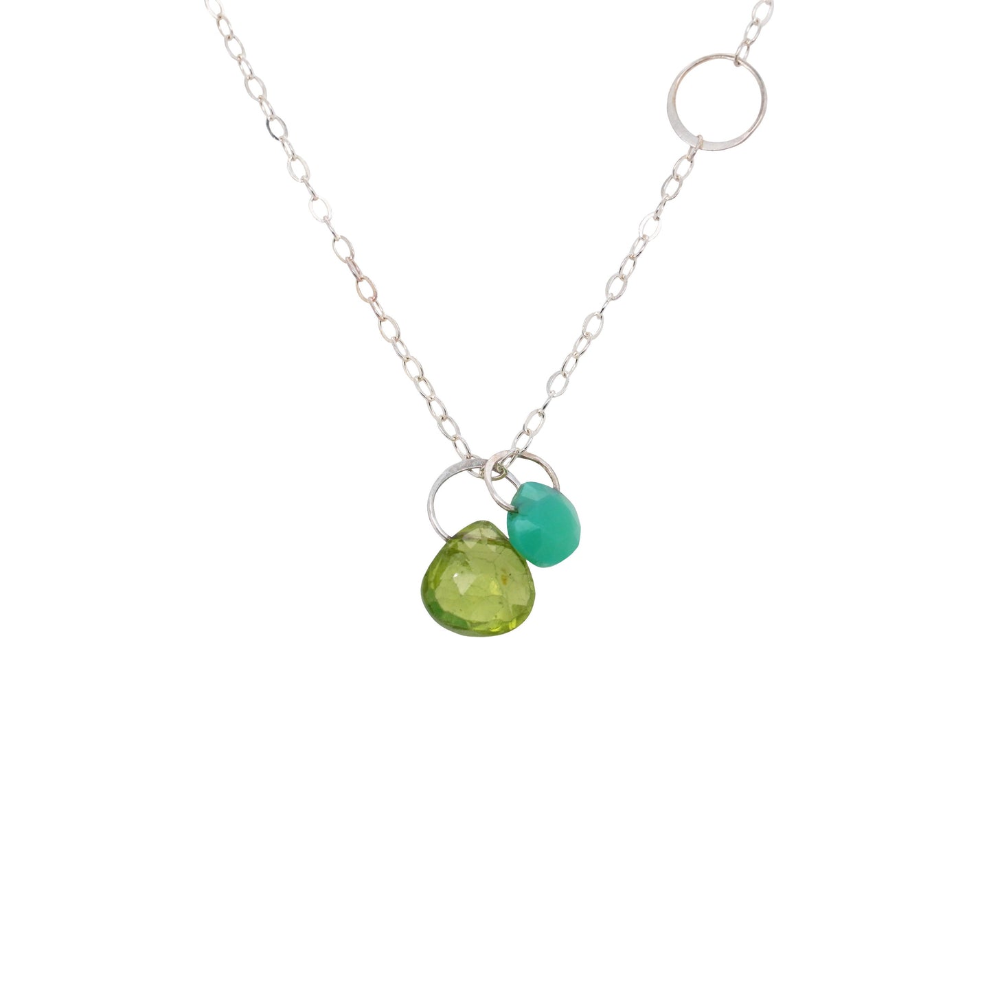 Peridot and Chrysoprase Drop Necklace