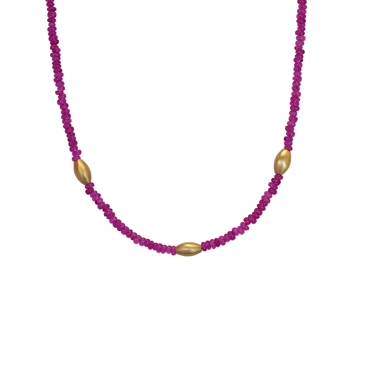 Ruby Rondelle Beaded Necklace