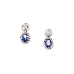 Oval and Round Sapphire Studs | Art + Soul Gallery