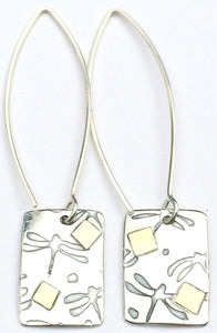Short Dragonfly and Squares Earrings
