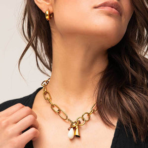 Gold Malindi Charm Collar Necklace