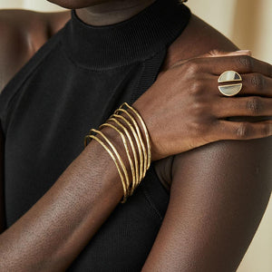 Gold Nyundo Stacking Bracelets