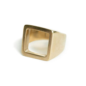 Gold Open Square Statement Ring | Art + Soul Gallery